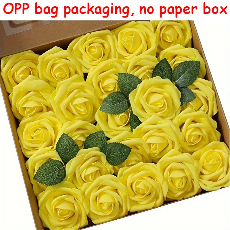 25pcs Artificial Flowers, Fake Flowers Roses W/stem For DIY Wedding Bouquets Centerpieces Arrangements Party Home Decorations