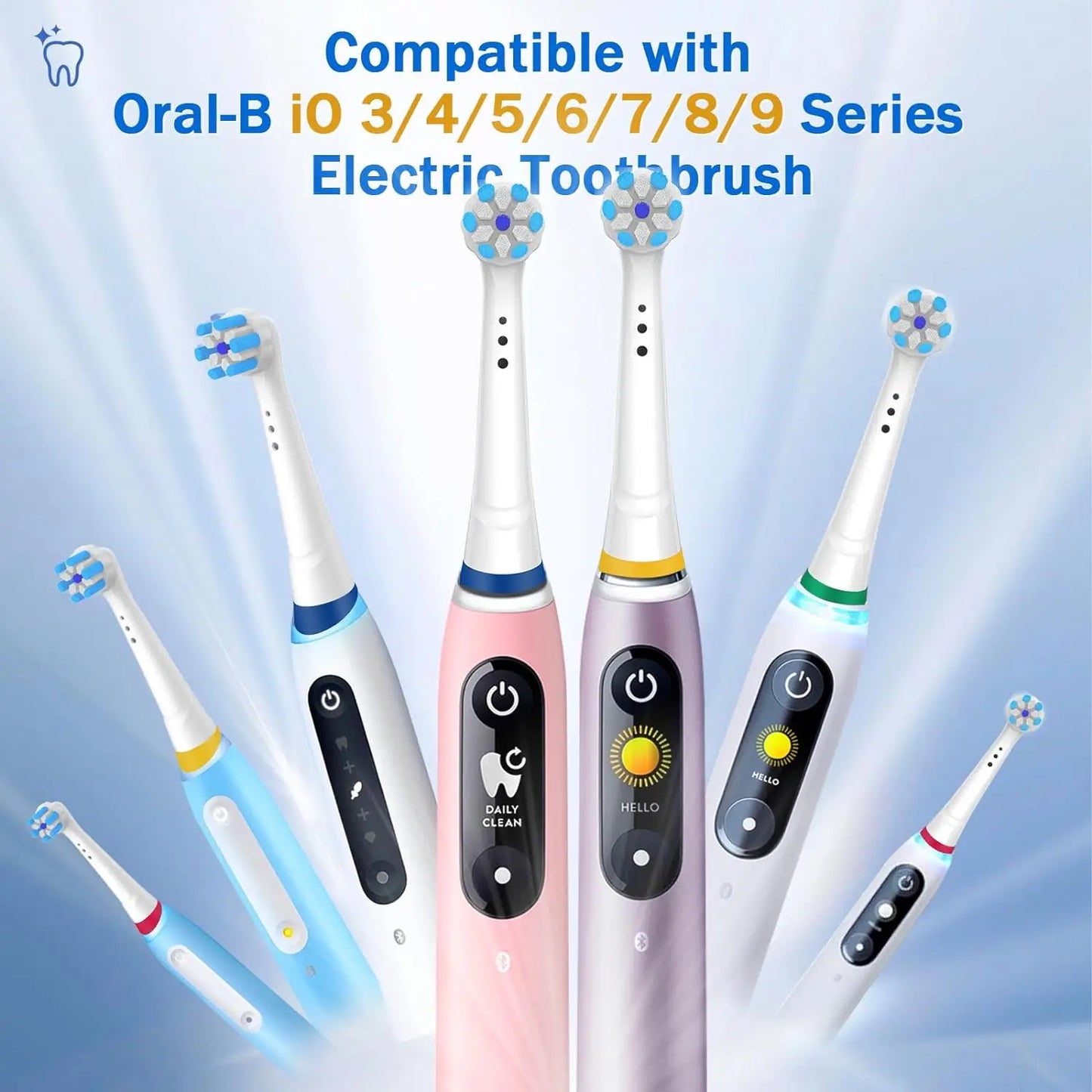 Compatible with Oral-B iO 3/4/5/6/7/8/9/10 Series Ultimate Clean Electric Toothbrush Replacement Brush Heads,8Pack