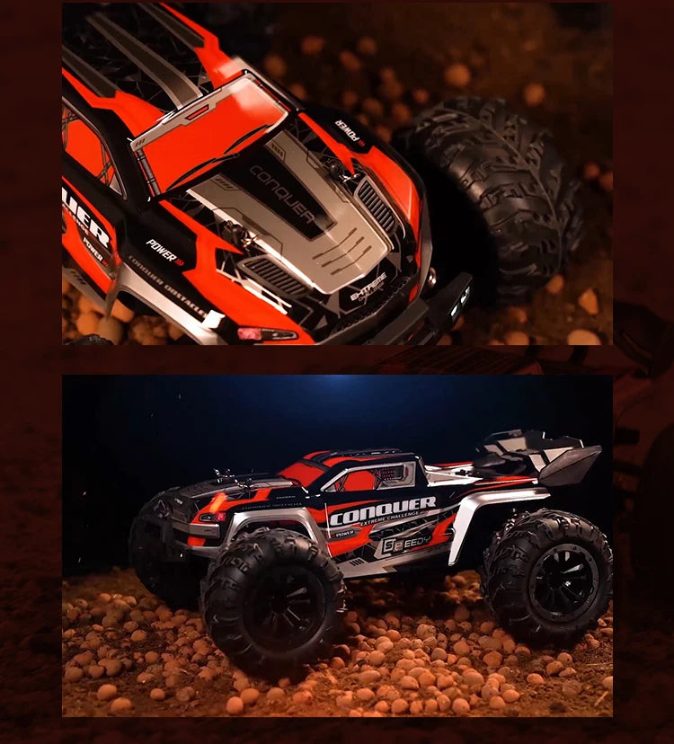 1:16 70KM/H Or 50KM/H 4WD RC Car With LED Remote Control Cars High Speed Drift Monster 4x4 Truck for Kids vs Wltoys 144001 Toys