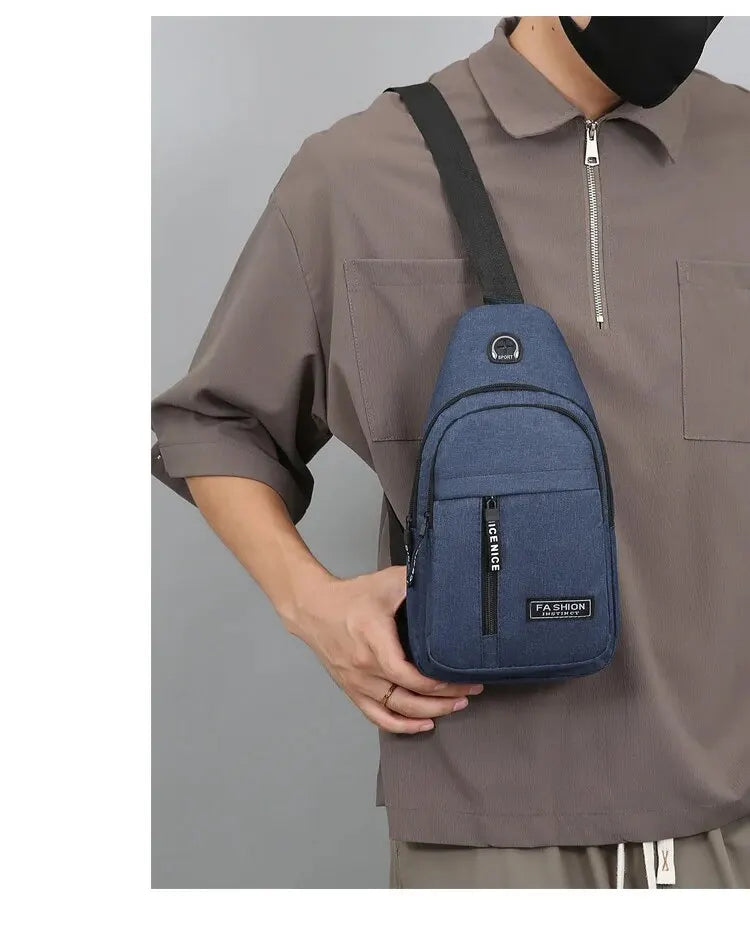 Chest Bag Men's One Shoulder Crossbody Bag Large Capacity Outdoor Sports Leisure Fashion Small Shoulder Bag Backpack Men's