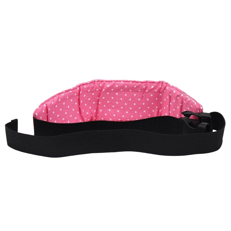 2Pcs Fixing Band Baby Kid Head Support Holder Star Print Sleeping Belt Baby Stroller Safety Seat Holder Belt(PINK)