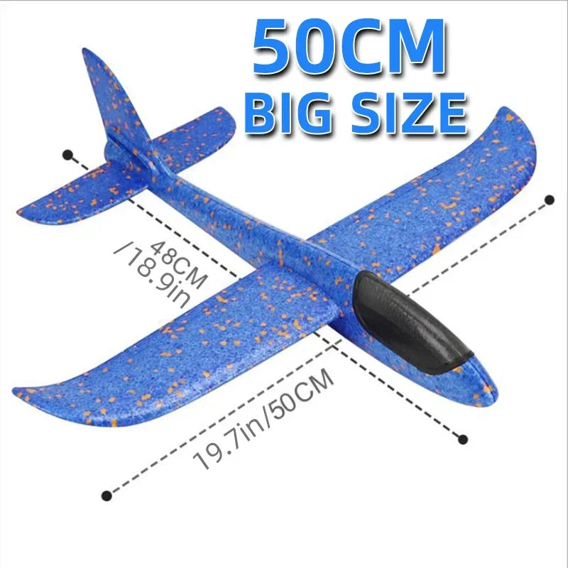 50CM Big Foam Plane Glider Hand Throw Airplane Light Inertial EPP Bubble Planes Outdoor Launch Kids Toys for Children Boys Gift