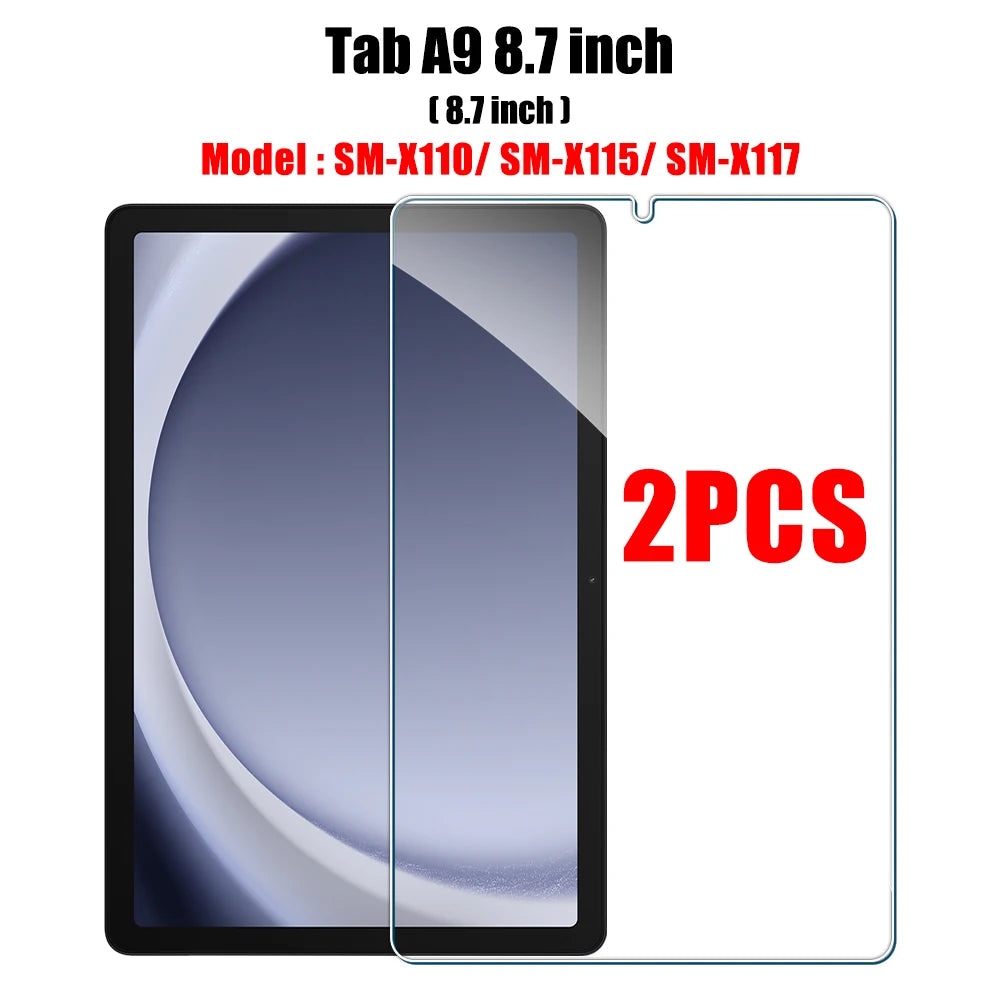 2PCS Tempered Glass Screen Protector for Samsung Galaxy Tab S8 Ultra Plus S6 Lite S7 Fe A7 Lite A8 S9 A9 Tablet Accessories Film