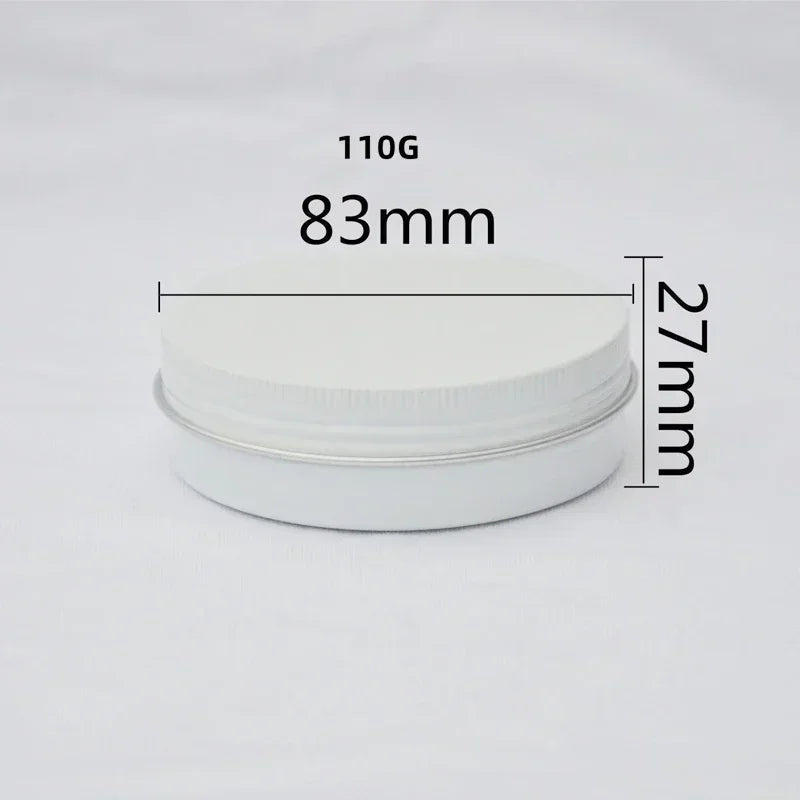 5/10/15/20/30/50/60/80/110/150g Aluminum Box Empty Lids Tin Cans Round Metal Ceam Jar Cosmetic Containers White Bottle Wholesale