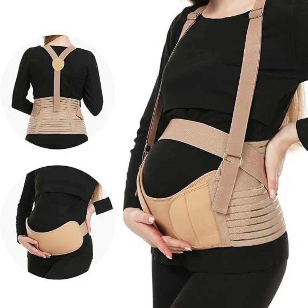 Adjustable Pregnant Women Belts Breathable Comfortable Abdominal Support Brace Elastic with Shoulder Straps Pregnancy Bib