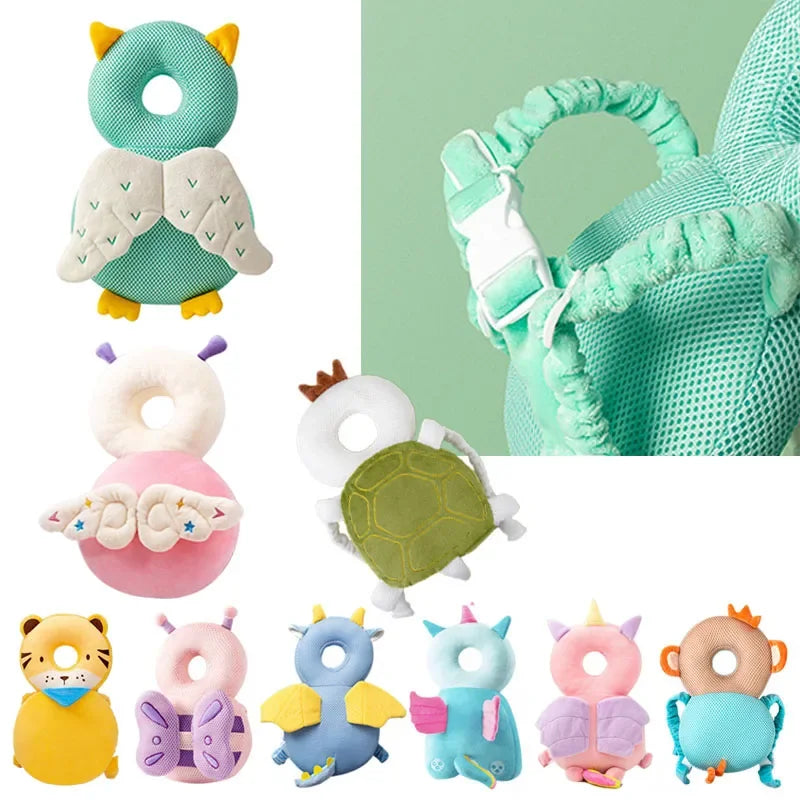 1-3T Toddler Baby Head Protector Safety Pad Cushion Back Prevent Injured Angel Bee Cartoon Security Pillows Protective Headgear