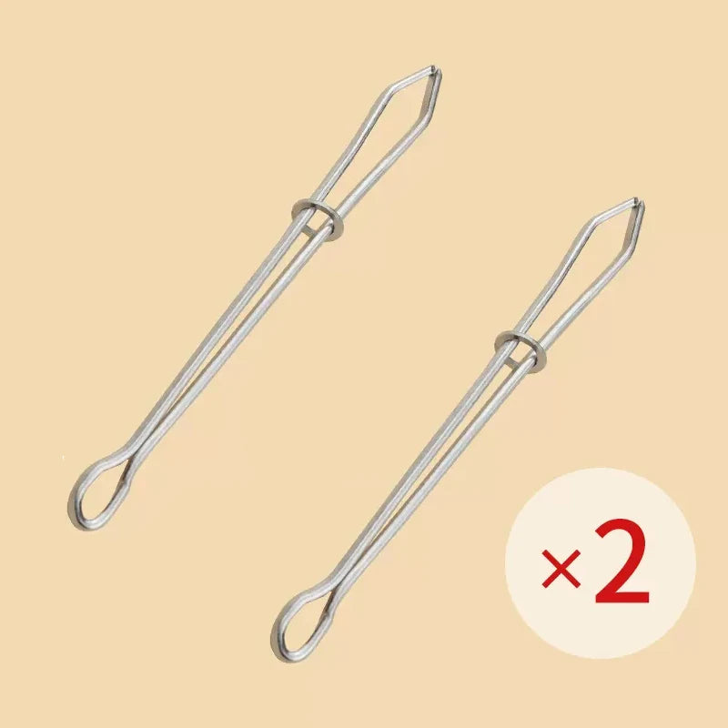 2pcs Stainless Steel Garment Clips Sewing DIY Tools Elastic Band Tape Punch Cross Stitch Threader Wear  Rope Elastic Clamp