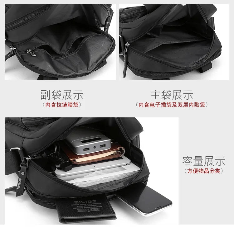 AOTIAN Vertical Men's Casual Shoulder Bag Waterproof Oxford Cloth Business Crossbody Handbag Simple and Fashionable Sling Bag