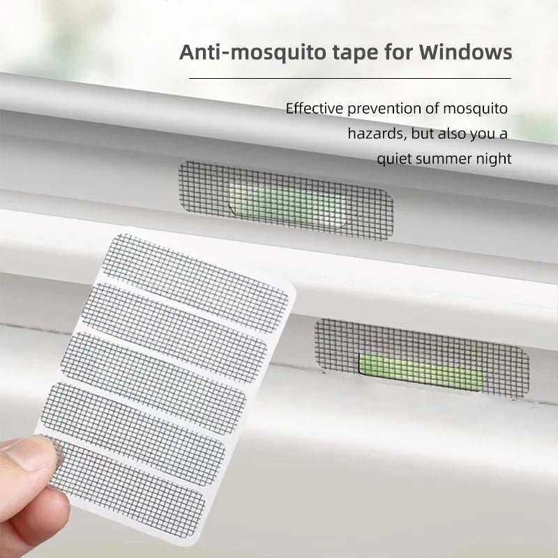 5pcs/sheet Window Screen Patch Exhaust Grille Window Door Drainage Hole Anti-mosquito Paste Mesh Screen Invisible Repair Subsidy