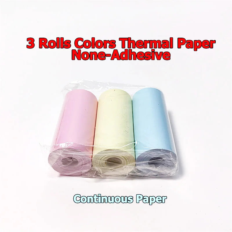 3 Rolls of Mini Printer Paper, Thermal Paper, Printable Stickers for Pocket Thermal Printers