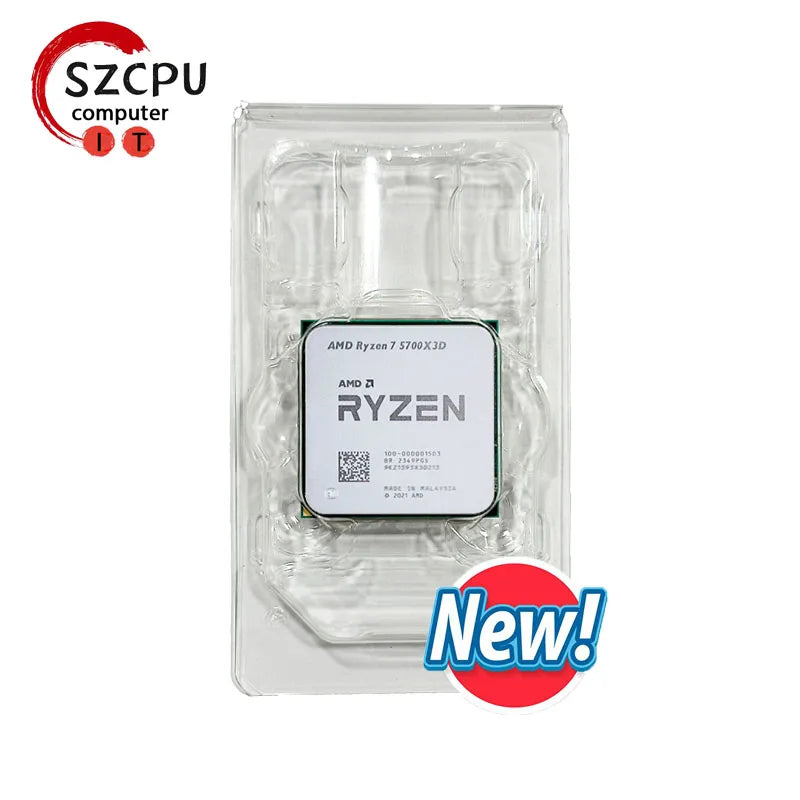 AMD Ryzen 7 5700X3D R7 5700X3D 4.1 GHz 8-Core 16-Thread CPU 7NM L3=96M 100-000001503 Socket AM4 New but without fan