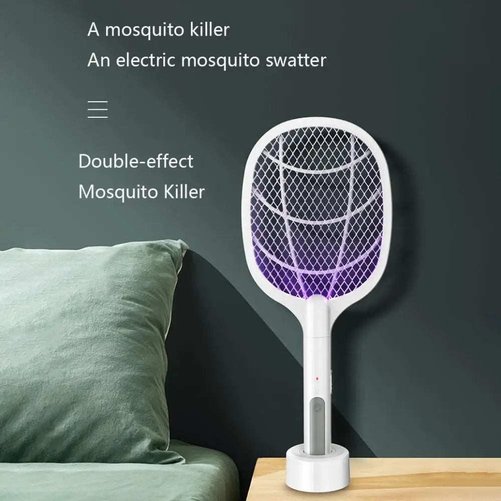 3 IN 1 Electric Mosquito Swatter Mosquito Killer 2500V USB Rechargeable Angle Not Adjustable Electric Bug Zapper Fly Bat Swatter