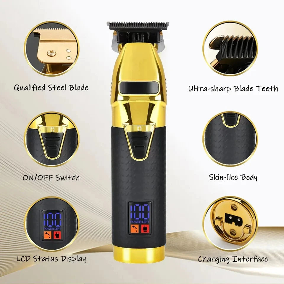 0mm Zero Professional Hair Trimmer For Men Beard & Hair Clipper Electric Pro Barber Cordless HairCut Machine Rechargeable