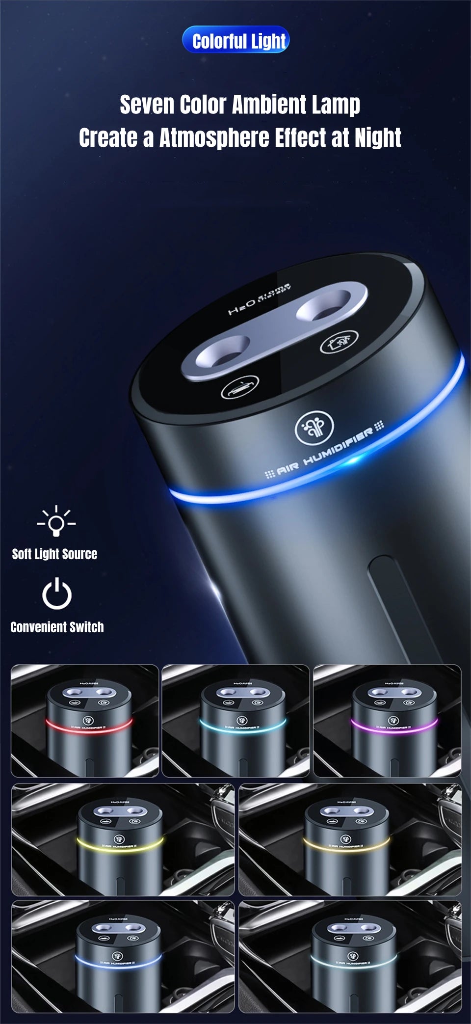 Car Aroma Diffuser Air Freshener Aromatherapy Humidifier Aluminum Alloy Electric Aromatic Oasis Automatic Spraying Home Room