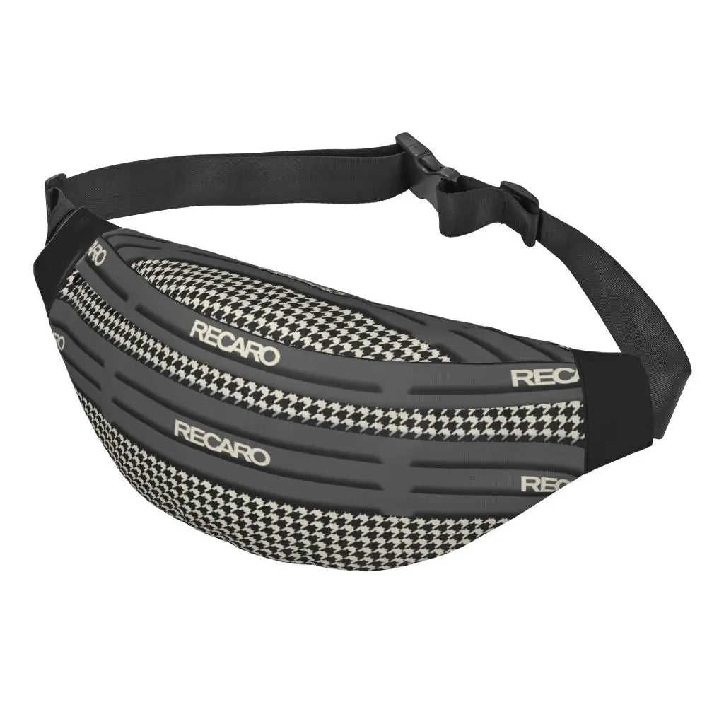 Casual Recaro Houndstooth Fanny Pack for Traveling Women Men Sling Crossbody Waist Bag Phone Money Pouch