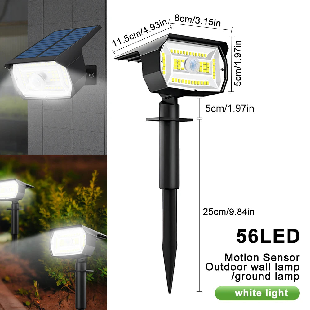 72/68 LED Solar Landscape Lights Outdoor IP65 Waterproof Solar Light with 3 Modes Solar Garden Spotlight for Yard Lawn Walkway