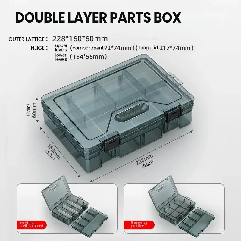 AIRAJ Multifunctional Plastic Tool Parts Box, Small Parts Classification Box, High Hardness And Non Deformable Manual Tool