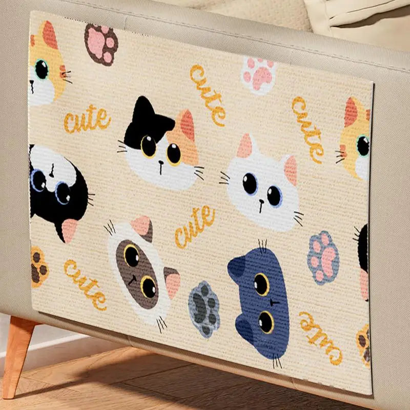 Cat Scratchers for Indoor Cats Cartoon Adhesive Scratching Pad Cute Scratching Board Wear-Resistant Scratching Mat for Grinding