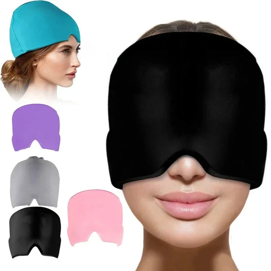 Cooling Migraine Cold And Hot Compress Head Cover Ice Bag Cap Stretchable Physiotherapy Nursing Eye Mask