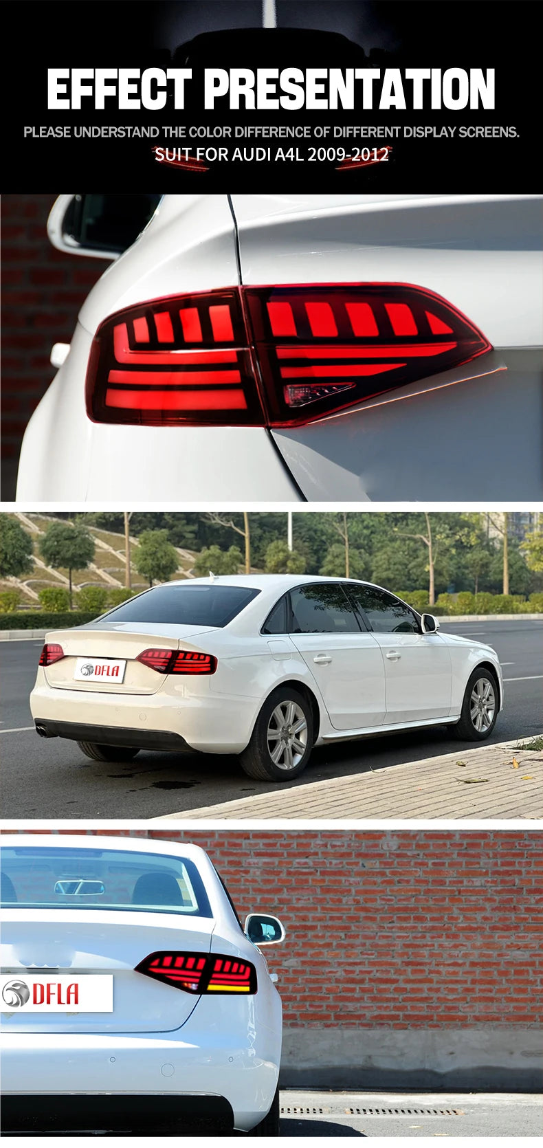 Car Tail Lights For Audi A4l 2009 2010 2011 2012 Taillight Assembly B8 Upgrade B9 New Style Led Moving Turning Rear Lights