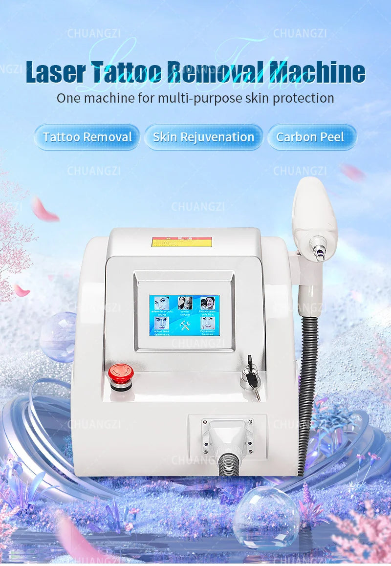 Beauty's New Portable Q-switch Picosecond Nd YAG 1064nm 532nm 1320nm Pull-up Tattoo Remover With Light Spots