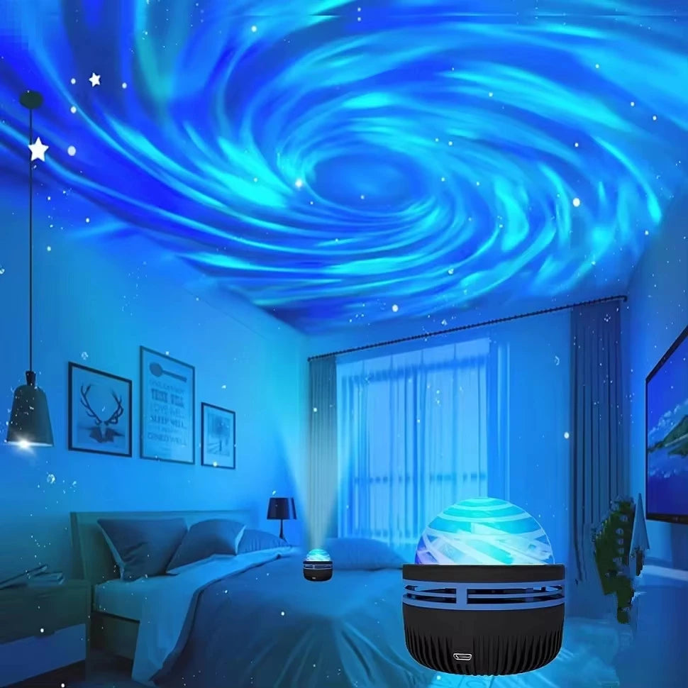 1pc Starry Projector Light With 7 Color Patterns & Remote Control, Polar Projector Night Light For Bedroom Atmosphere