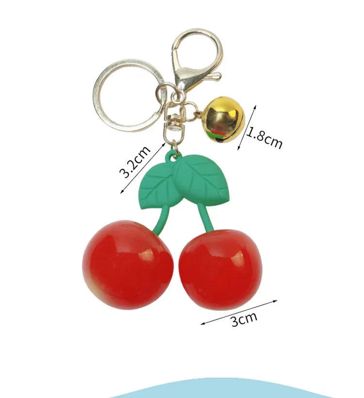 Cherry Charm Handbag Pendant Keychain for Women's Exquisite Internet-famous Crystal Cherry Bag Accessories High-Grade Pendant