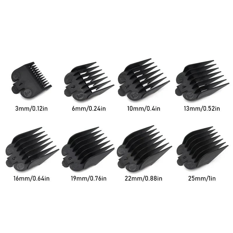 1.5-25mm 10pcs Hair Cutting Combs for Professional Hair Trimmer Machine Universal Guards Barber Accessories Trimmer Limit Combs