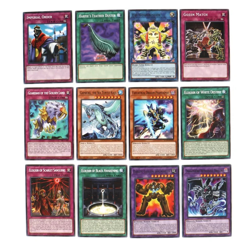 66-148PCS Yugioh Cards with Tin Box Yu Gi Oh Card English Holographic Golden Letter Duel Links Game Card Blue Eyes Exodia