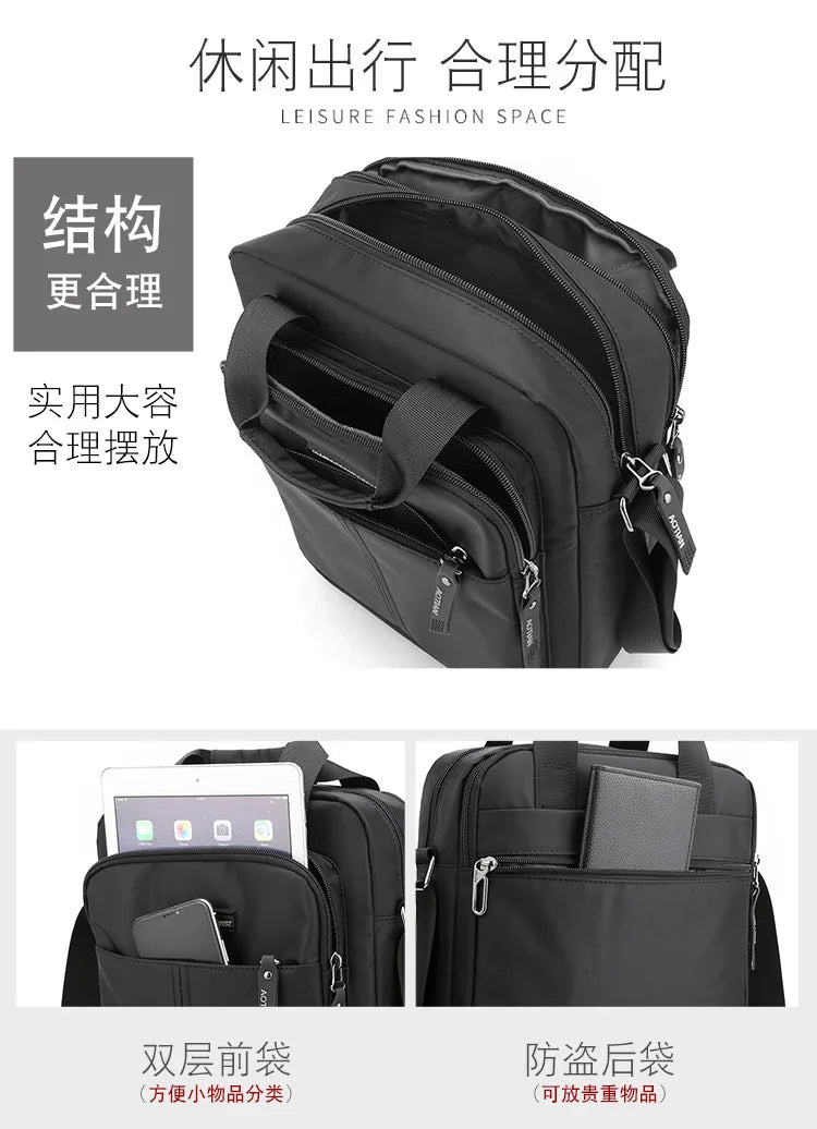 AOTIAN Vertical Men's Casual Shoulder Bag Waterproof Oxford Cloth Business Crossbody Handbag Simple and Fashionable Sling Bag