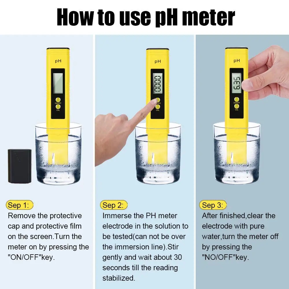 2pcs TDS PH Meter Digital Water Tester 0.01ph High Accuracy PH Meter 0-9990ppm Temperature TEMP PPM Tester