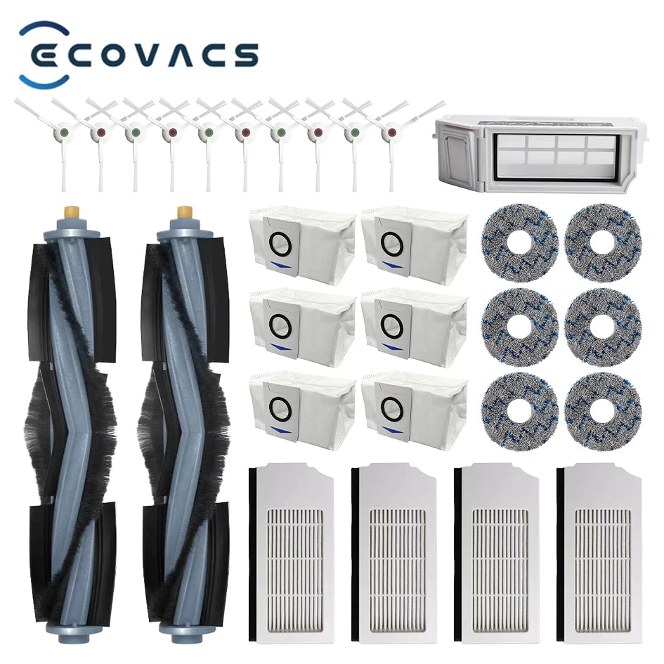 Accesorios para Robot aspirador Ecovacs Deebot X1 OMNI / T10 OMNI, bolsa de polvo, filtro Hepa, cepillo lateral principal, mopa,