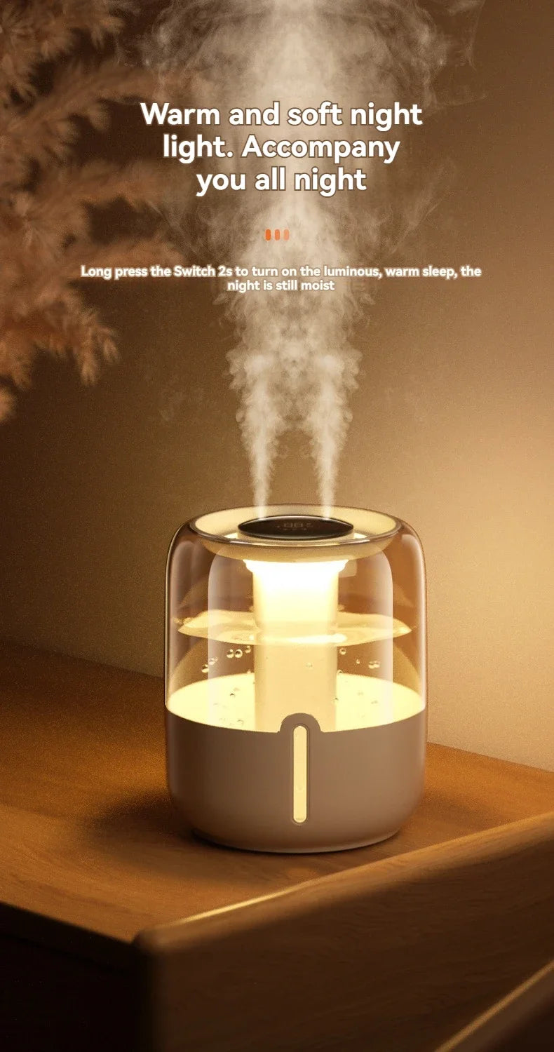 6.8L large capacity humidifier USB Double spray Home dormitory office bedroom desktop with small night light