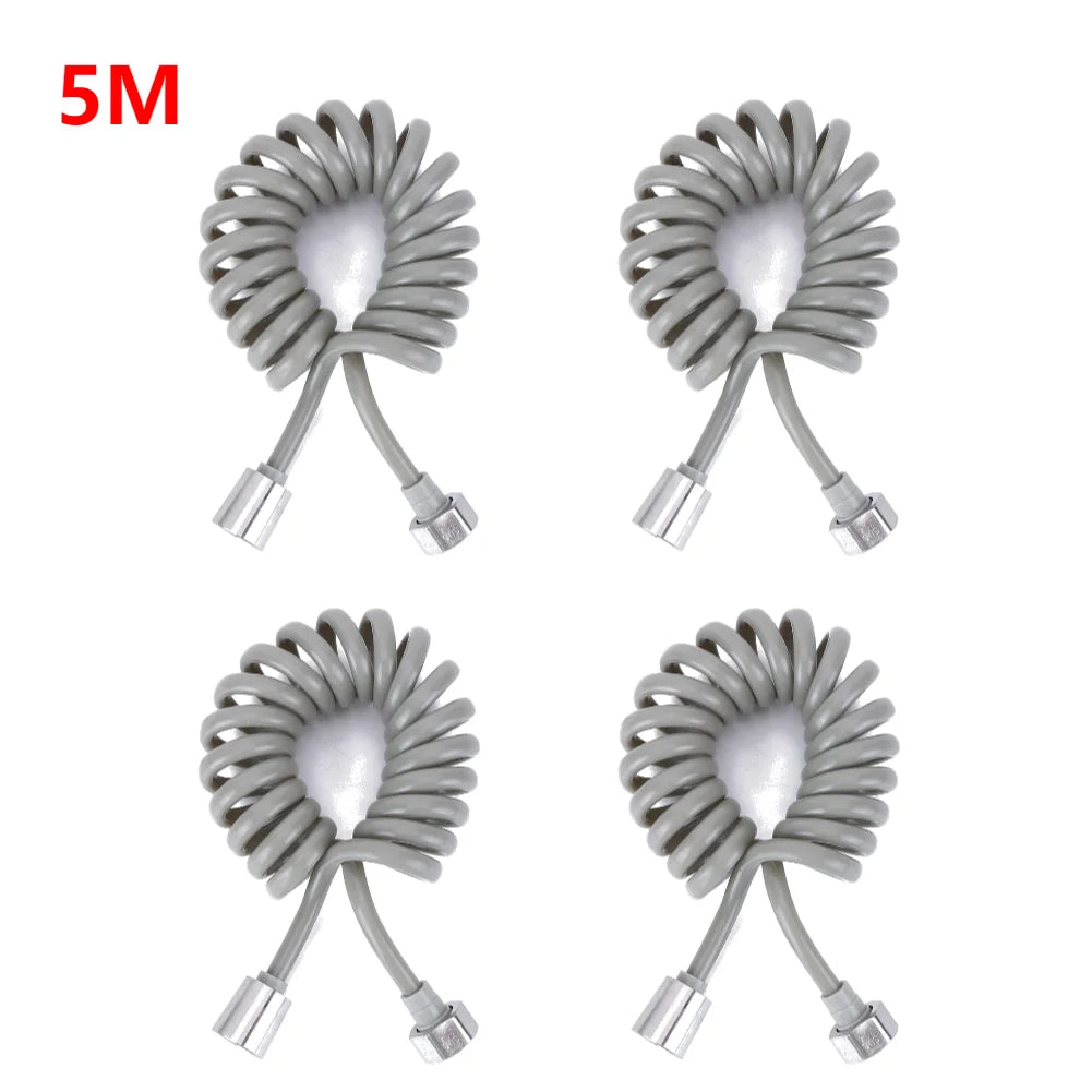 2/3/5M Flexible Shower Hose Universal Spring Extension Hand Sprayer Pipe Connector Spring Tube Bathroom Toilet Bidet Accessories