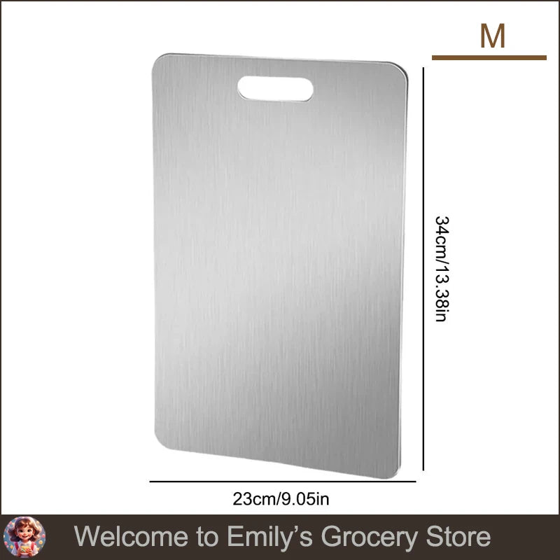 Antibacterial and Mildew-proof 304Stainless Steel Double-sided Food-grade Fruit Cutting Board Suitable for Various Cooking Tasks