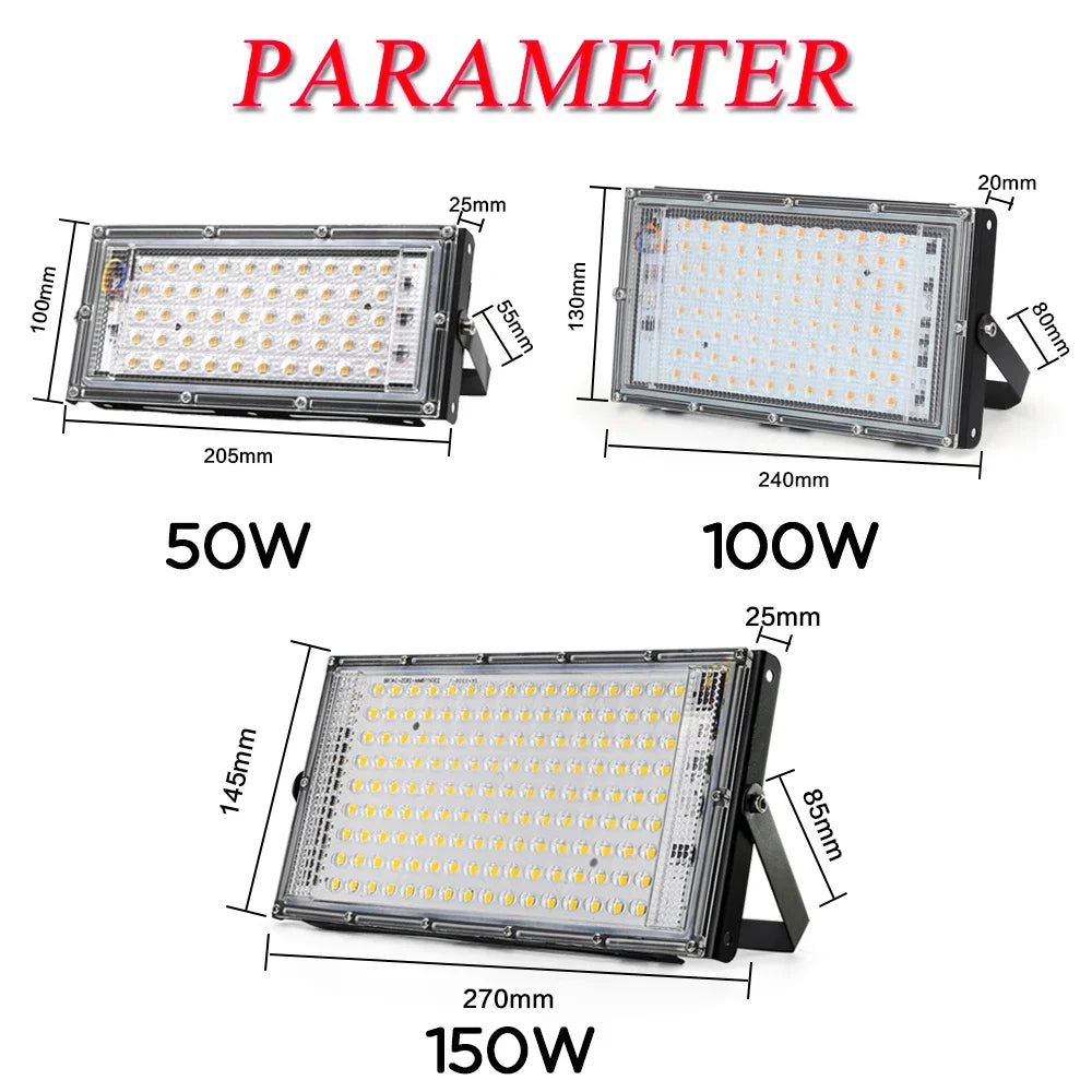 50W 100W 150W Led Flood Light IP65 Waterproof AC 220V Outdoor Floodlight Spotlight LED Reflector Street Lamp Wall Flood Lights