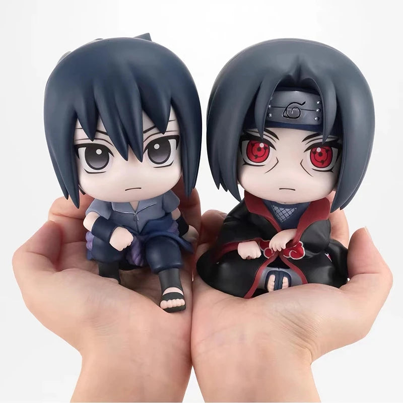 9cm Naruto Anime Figure Naruto Kakashi Action Figure Q Version Kawaii Sasuke Itachi Figurine Car Decoration Collection Model Toy