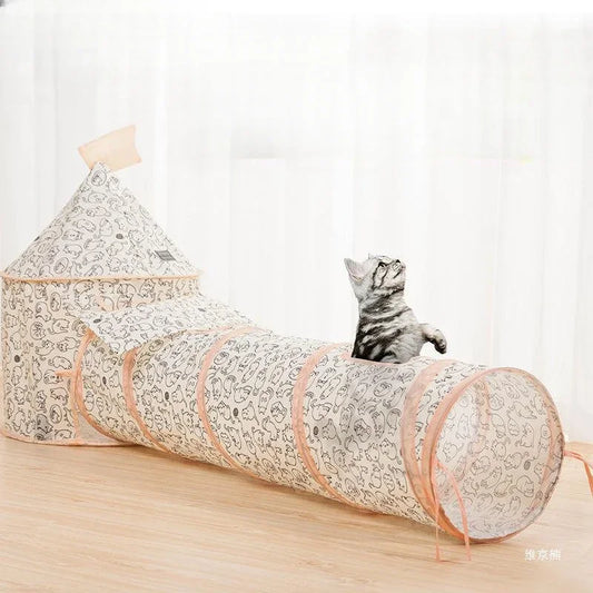 Cat Bed Play Tunnel Mat Pets Kitten Puppy Rabbits Home Foldable Soft Cat Tunnel Tubes Toys Pet Playing Bed Gift