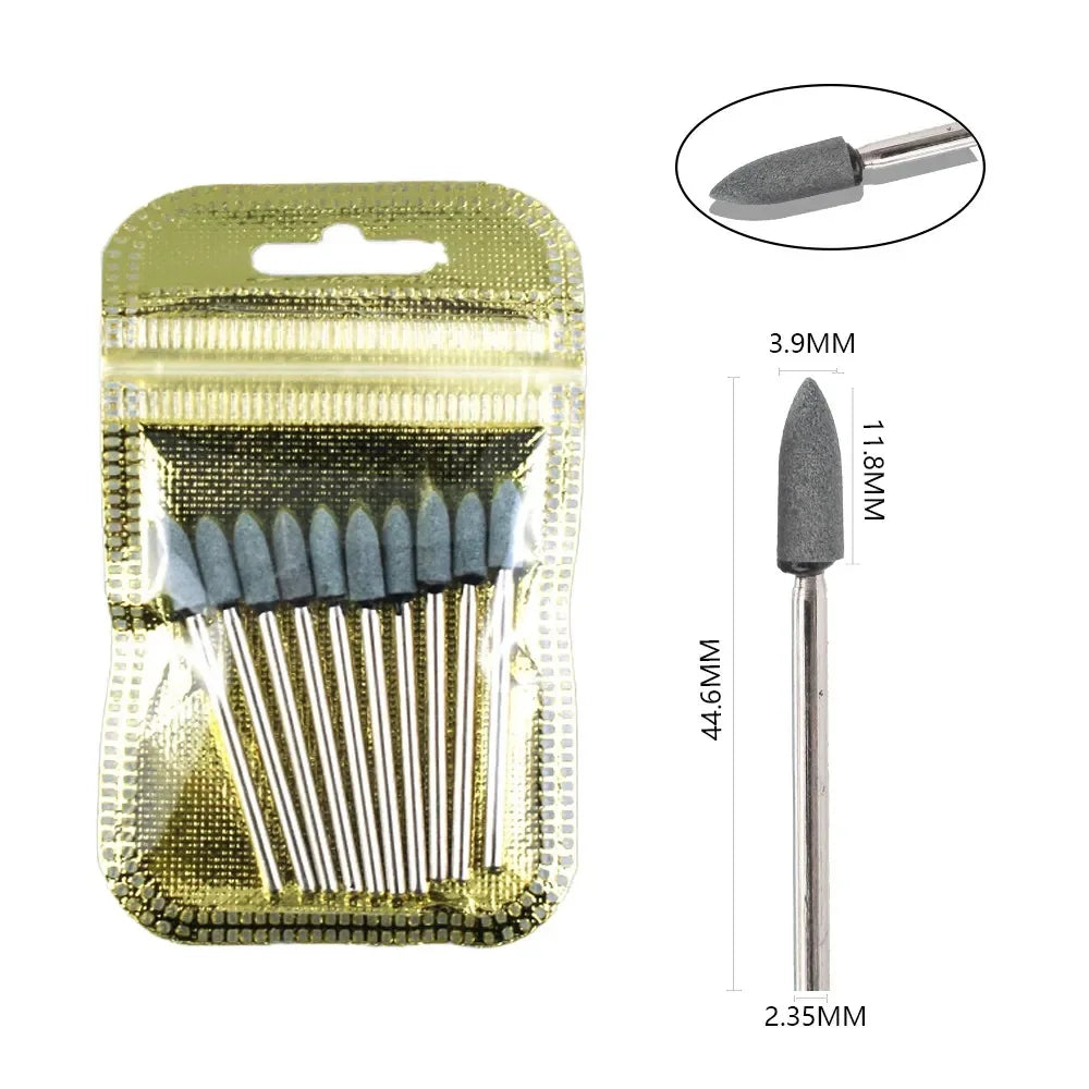 10pcs Diamond Milling Cutter Nail Drill Bits Set For Manicure Accessory Pedicure Eletric Machine Nail Bit Brush Burr Tools