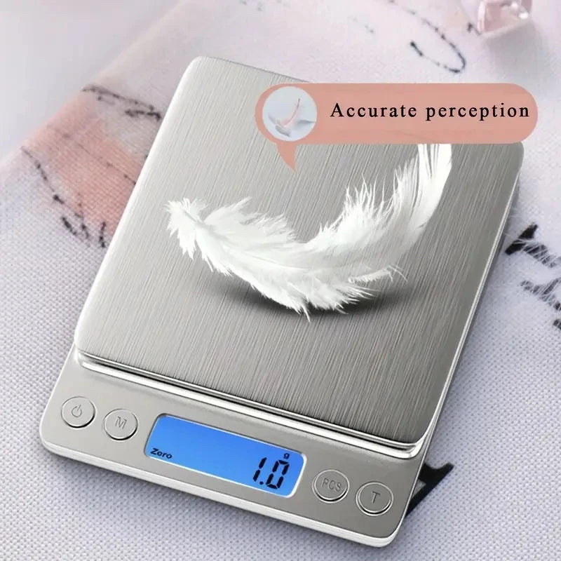 AccuWeight Digital Kitchen Scale Stainless Steel Food Scale with LCD Display for Precise Weighing of Cooking Ingredients Diet