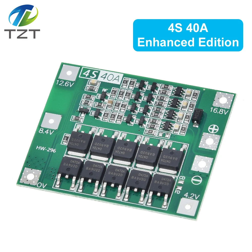 3S/4S 40A 60A Li-ion Lithium Battery Charger Protection Board 18650 BMS For Drill Motor 11.1V 12.6V/14.8V 16.8V Enhance/Balance