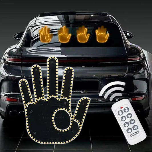 5V Universal 7 Models Hand Shape Funny Light With Remote Road Car LED Hand Gesture Sign Light Warning Light With Remote Control