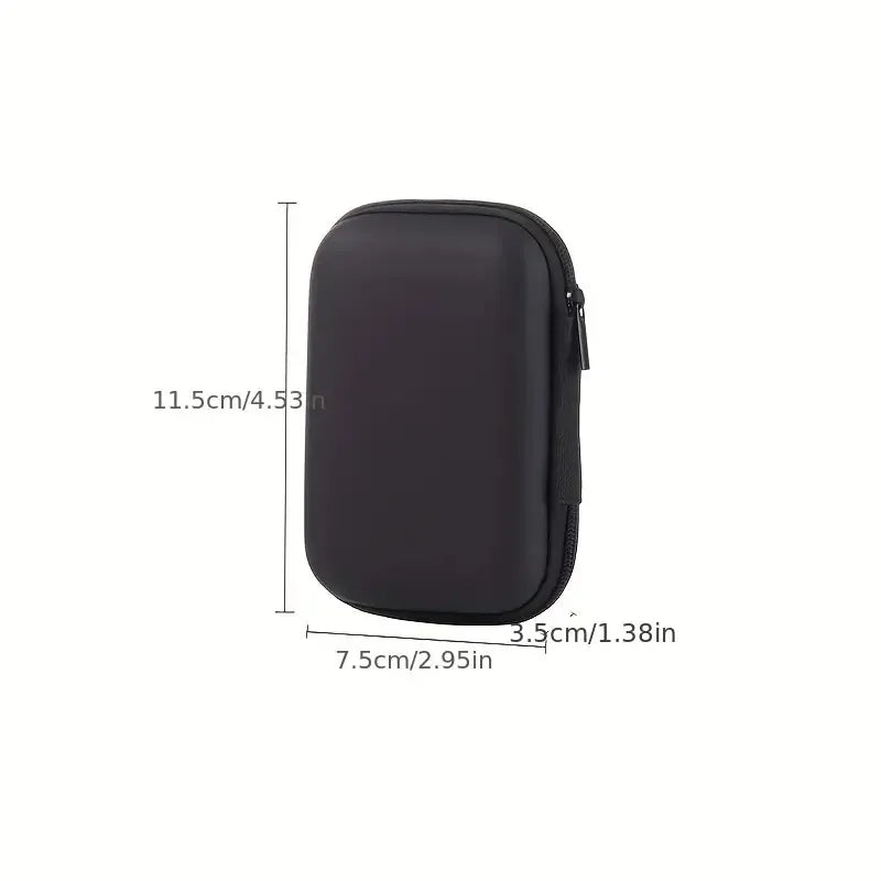 1pc Portable Waterproof Headphone Storage Bag, Data Cable Packing Cube, EVA Protective Case For Travel