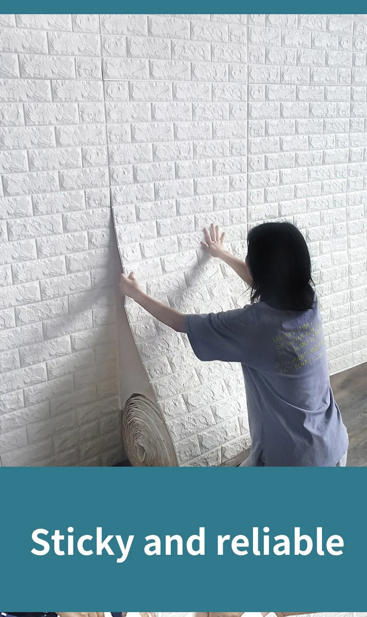 70cm*100cm 3D Brick Pattern Wall Panels Wallpaper DIY Waterproof for Living Room Bedroom Kitchen Background Wall stickers Decor