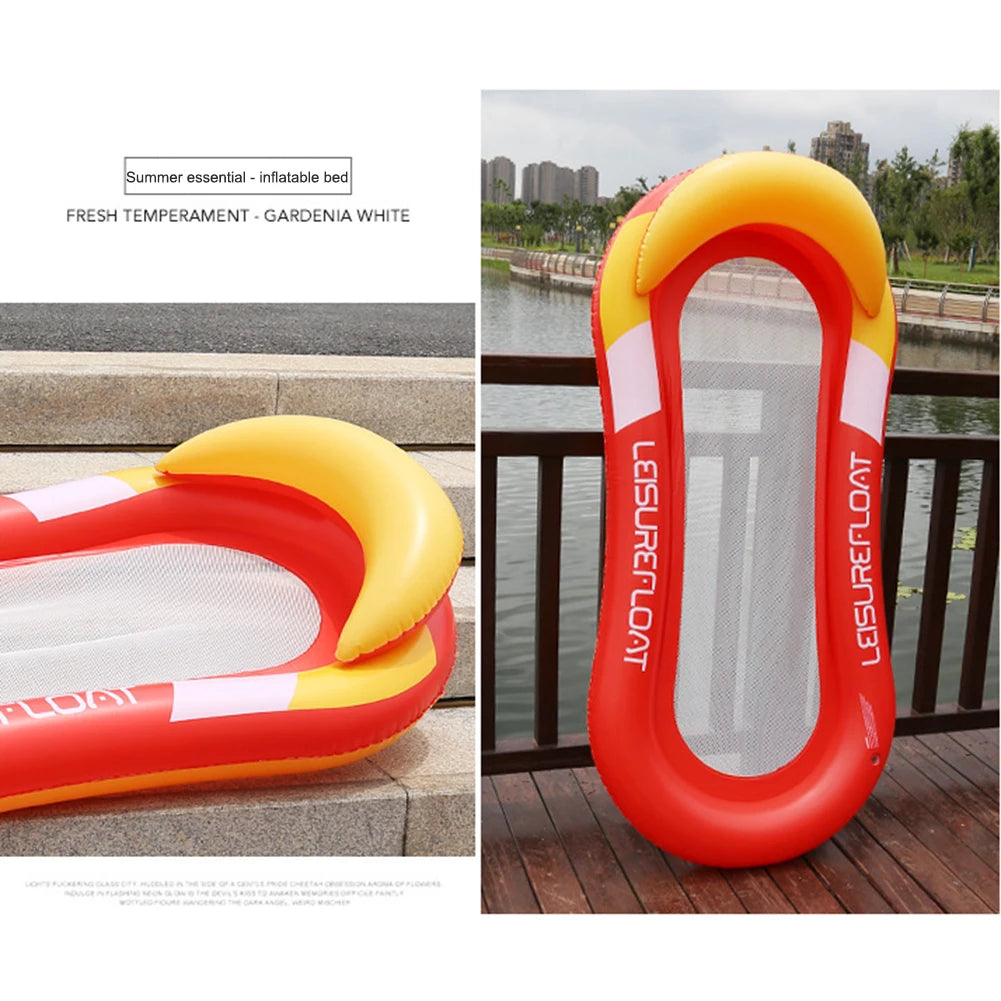 2024 Outdoor Foldable Water Hammock Inflatable Floating Swimming Pool Mattress Party Lounge Bed Beach Sports Recliner Recreation