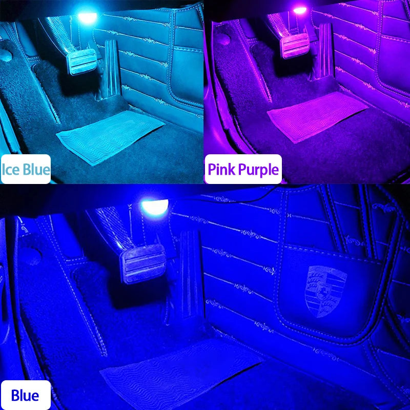 Car Foot Ambient Light Car Foot Lamp LED Foot Light Car Interior Atmosphere Backlight Mood Foot Light 4 In 1 RGB Decorative Lamp