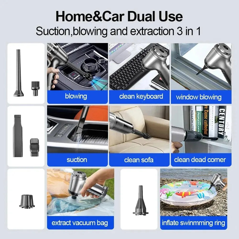 Car Vacuum Cleaner 4 In1Wireless Vacuum Cleaner Duster Handheld Vacuum Pump For Home Portable Cordless StrongSuction Car Cleaner