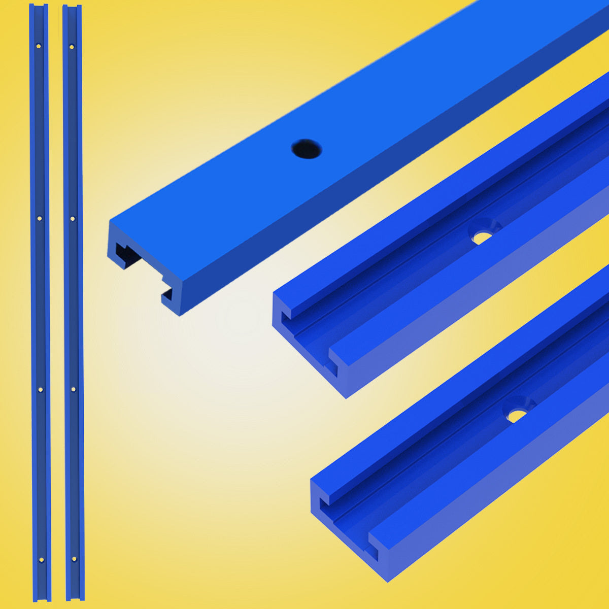 2Pc 500MM Double-Cut Profile T Track with Predrilled Mounting Holes For Table Saw Router Table Woodworking Tool