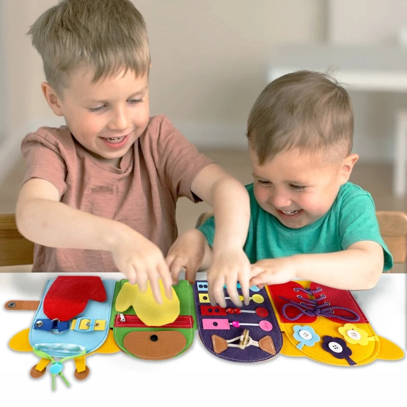 3D Montessori Baby Busy Board Felt Books Montessori Fine Motor Skills Activity Toys Quiet Cloth Books Preschool Teaching Aids