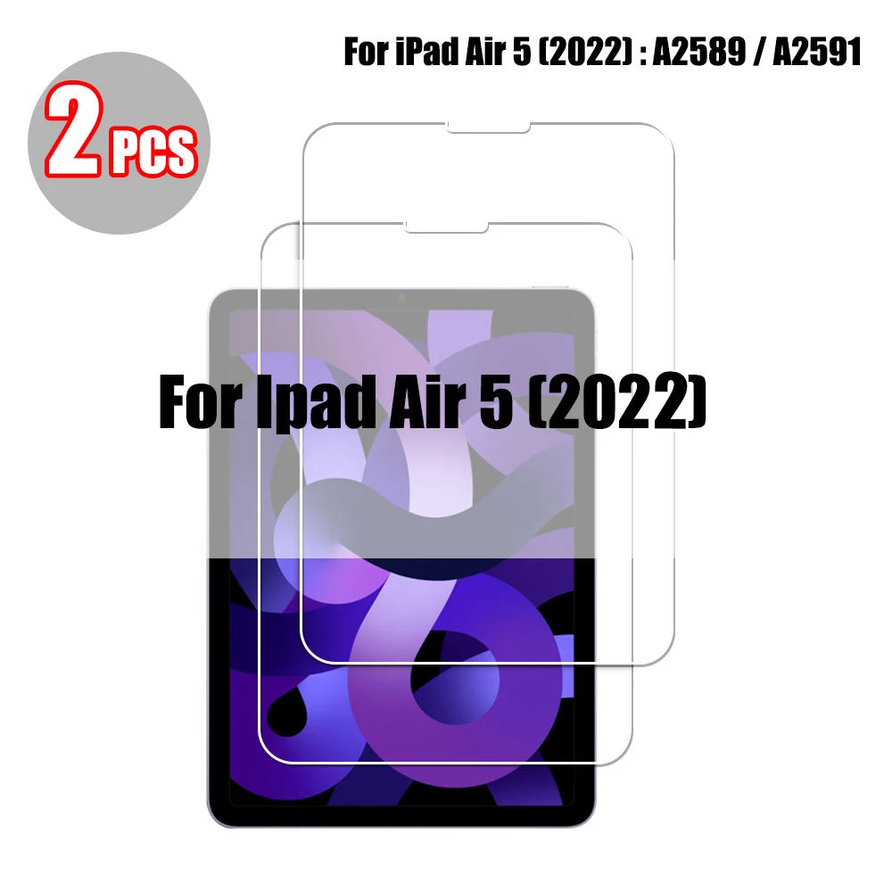 2 pcs Tempered Glass For Ipad Pro 11 12.9 9 10.2 10.5 Air 4 3 2 Tablet Screen Protector For Ipad Mini 6 5 4 3 13 2024 2021 Glass